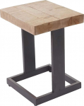 Mendler HWC-A15 Stool Wooden Stool Rustic Solid Fir Wood MVG Certified 48 x 36 x 32 cm