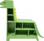 Teamson Kids Dinosauruse kujuline raamaturiiul m&auml;nguasjade korraldaja mitme kambriga, roheline