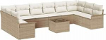 11-teiliges Garten Sofa Set mit Kissen in Braun Poly Rattan Gartenlounge Model3345551