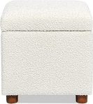 Jennifer Taylor Home Jacob Ottoman koos hoiukubusega, 18" elevandiluu valge buklee