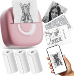 cabaro Mini Printer kleebis Printer Photo Printer koos 3 rulliga Bluetooth termoprinteriga &otilde;ppimiseks, &otilde;ppem&auml;rkmete, anatoomiliste diagrammide, fotode jaoks