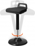 VEVOR Active Chair Wobble Stool Seisev tool k&auml;epidemega, reguleeritava k&otilde;rgusega (625-875 mm), kontoritool elastsest kangast ja vahust, ideaalne koolide, kontori ja kodu jaoks, 8&deg; kaldenurk, musta v&auml;rvi.
