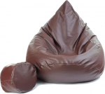 Slevobox Bean Bag koos tugitooliga, pruun, 95 x 95 x 120 cm, XXL Bean Bag Adult koos t&auml;idisega, Bean Bag, Magamistoa ja elutoa m&ouml;&ouml;bel, Siseruumide Bean Bagid, &Ouml;ko nahk, Lounge tool