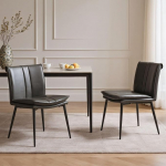 chairus s&ouml;&ouml;gitoa toolid, komplekt 2, PU nahast k&ouml;&ouml;gitoolid, pehmendusega toolid metallist jalgadega, polsterdatud toolid k&ouml;&ouml;ki, s&ouml;&ouml;gituppa, elutuppa, hall