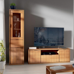 Elutoa m&ouml;&ouml;blikomplekt 2-osaline vitriinkapp Lowboard elutoa kabinet Elutoa m&ouml;&ouml;bel TV Board Modern tammepuust