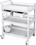 Qiwey Large Medical Utility Cart with 2 Drawers, 3 Tier Aesthetic Trolley with Wheels for Beauty Salon, Spa, Commercial, Hospital, Office, Lab Cart, White