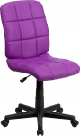 Flash Furniture Mid-Back Quilted Vinyl Swivel Task Chair, Metal, Purple, 58.42 x 55.88 x 22.86 cm