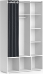 Vicco Luigi laste riidekapp valge kardinaga riideriiuliga - 106 x 178 x 38 cm puitlaastplaadist - laste riiul lastele ja teismelistele, h&auml;sti l&auml;bim&otilde;eldud organiseerimiseks piiratud ruumides