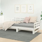 Fasba 820348 pikendatav p&auml;evavoodi valge massiivne m&auml;nd 2 x (80 x 200) cm, diivanvoodi, k&uuml;lalissohva, voodiraam elutuppa, magamistuppa, kodukino