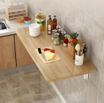 Faltbarer Wandtisch, Kiefernholz, W&auml;sche- und Werkbank, platzsparend, schwimmende Stange f&uuml;r K&uuml;che und Esszimmer, multifunktsionaalne, zusammenklappbar, 90 x 30 cm
