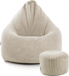 mokebo&reg; XXL Corduroy Bean Bag koos v&auml;ljaheitega lastele ja t&auml;iskasvanutele beeži v&auml;rvi "The Daydreamer", siseruumides kasutatav Bean Bag ja Pouf, ka p&otilde;randapadja, istmepadi, EPS helmedega t&auml;idetud padi.