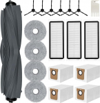 20 Piece Accessory Set for Dreame L20 Ultra, 4 x Mop Mop Pads 4 x Dust Bags 1 x Main Brush 6 x Side Brushes 3 x Filters 1 x Cleaning Brush, Robot Vacuum Cleaner Replacement Parts Accessories