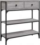 CIOURSTO Stilvoller Konsolentisch aus Holzwerkstoff, Schlanke Konsolentische mit 2 Schubladen und 2 Ebenen f&uuml;r Flur v&otilde;i Flur, Verstellbare Beine (72,5 x 25 x 75 cm)