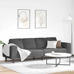 208 cm Cord-Sofa Dunkelgrau 4-Sitz Couch mit Holzbeinen Modernes Schlafsofa mit Abnehmbarer Bezug Robust und atmungsaktiv f&uuml;r Wohnzimmer Jugendzimmer B&uuml;ro Esszimmer