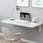 Wei&szlig;er, an der Wand montierter, zusammenklappbarer Computertisch f&uuml;r das Home-Office, die Garage, den Garten, die Waschk&uuml;che, herunterklappbarer Wandtisch, K&uuml;chen-Fr&uuml;hst&uuml;cksbartisch, 60 x 40