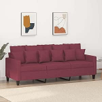 3-kohaline diivan Diivan Lounge diivan L&otilde;&otilde;gastav diivan Polsterdatud diivan K&uuml;lalisdiivan Elutoa diivan Relax diivan magamistuppa K&uuml;lalistetuba Veinipunane 180 cm kangas