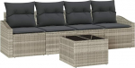 Garten-Sofa-Set mit Kissen 5 tk Hellgrau 55 x 55 x 37 cm Model3346592