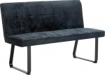 byLIVING Talea Bench Padded Bench 140 cm Woven Fabric Cover Dark Grey Metal Frame Black Powder Coated Bench with Backrest Waiting Bench Dining Room Bench 140 x 92 x 59 cm (W x H x D)