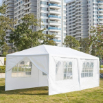 Gazebo kokkupandav aed Arbour veekindel peotelk 3 x 6 m koos 6 UV-seintega Valge Gazebo paks PE-pappidega pulmapeodeks kommertstegevuseks
