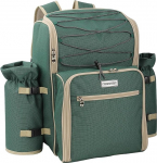 anndora Large 4 Person Picnic Backpack with Cooler Compartment Accessories 29 Pieces, Green, Casual
