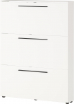 Germania Shoe Cabinet 2577-84 GW-Utah White with Space 12 for Pairs of Shoes, Low Depth, Ideal for Narrow Hallways, 100 x 129 x 19 cm (W x H x D)