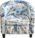 CRFATOP Club Chair Cover Printed Chair Cover Soft Printed Round Chair Cover with Elastic Base for Bar Counter Living Room 2 Pieces (A1 Color)