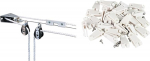 Windhager Mounting Kit Pulley System, 10884 White & Running Hook for Attaching Awning or Rope Tension Awning, Wire Rope Fitting, 30 Pieces Set with Stainless Steel Screws, 10701, White