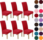 Colorxy Spandex kangast Stretch s&ouml;&ouml;gitool Slipcovers Home Decor Set of 4, Velvet, punane, 6-Large US