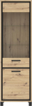 FORTE Trondheim 2-ukseline vitriinkapp Artisan Tammikombineeritud musta tammes, 64,4 x 209 x 41,5 cm