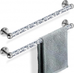 Meetart Shredded Diamond Glass Towel Bar for Bathroom Set of 2 Wall Mounted Towel Rail for Bath Towels, Hand Towels (15,5 tolli)