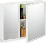 Relaxdays peegelkapp, 2 ust, vannitoa kapp, m&otilde;lemalt poolt peegel, K x S x S: 50 x 65 x 15,5 cm, vannitoa seinakapp, valge