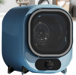 Kaasaskantaval kondensaatoril on roostevabast terasest trummel ja reguleeritav taimer, mahutavusega 0,8 kg, v&auml;ikestesse ruumidesse, sinine.