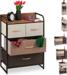 Relaxdays kangastest sahtlikapp terasraamiga, 4 - 7 sahtlit, riiul ja kokkupandavad korvid, erinevad kujundused, pruun