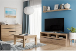 Elutoakomplekt 4-osaline meediam&ouml;&ouml;bel TV Lowboard seinalaud Sideboard kohvilaud 75 x 75 cm Tamme Wenge Nb. K&auml;epidemevaba