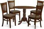 East West Furniture DLVA5-ESP-C Kitchen Table Set with Dining Table and 2 Wooden Chairs Brown