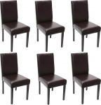 Mendler Littau 6 s&ouml;&ouml;gitooli komplekt / K&ouml;&ouml;gitoolid / Nahk / Pruunid / Tumedad jalad