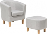 Beliani Trendy Holden Cocktail Chair Upholstered Cover Footstool Grey