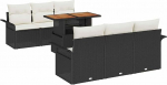7-teiliges Garten Sofa Set mit Kissen Schwarz Poly Rattan Gartenlounge Model3358014