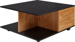 Wohnling Design kohvilaud 70 x 70 cm Antratsiit / liivapuu elutoa laud 2 sahtliga diivanilaud ratastega laud 2-kohaline laud