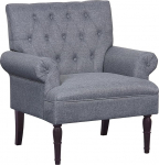 Container Furniture Direct The Weekend Mid-Century Modern linasest polsterdatud tool, helehall