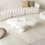 Unregelm&auml;&szlig;Iger Couchtisch In Wolkenform - Moderner Wolken-Beistelltisch, Teetisch F&uuml;R Den Innenbereich, Starke Tragf&auml;Higkeit, Robuste Und Einfache Montage (White)