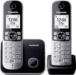 Panasonic Corp. KX-TG6852SPB DUO traadita telefon mustana