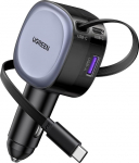 UGREEN Sigaretis&uuml;&uuml;taja USB C 75 W sisset&otilde;mmatav autolaadija USB kiirlaadija mobiiltelefoni auto tarvikud 12 V USB laadimiskaabel autoadapter iPhone 16, iPad, Galaxy S24 S25, GPS jne.