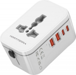 DE reisiadapter PD20W kiirlaadimine, reisipistiku adapter maailmas, 2 USB A ja 2 USB C, universaalne reisiadapter Saksamaa, USA, Inglismaa, Austraalia, EL, Jaapan, valge