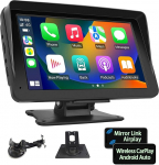 Podofo traadita Carplay Android Car Radio Portable 7-tollise HD puuteekraaniga autostereoraadio Bluetoothiga, FM-&uuml;lekandega, Airplay, Mirror Linkiga
