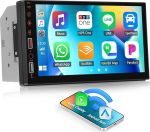 SIXWIN Double DIN autoraadio juhtmevaba CarPlay Android auto + YouTube raadio Bluetooth 7-tolline HD puuteekraan MP5 m&auml;ngija Mirror Link FM/2 USB/AUX in / kiire laadimine