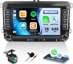 [2G + 64G] Android 13 autoraadio VW Golf 5 6 Polo T5 Tiguan Passat Caddy Seat Skoda, 7-tolline puuteekraaniga autoraadio koos Carplay Android Car GPS HiFi FM/RDS BT + tagurduskaamera ja mikrofoniga