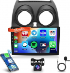 VECHTEL 2G + 64G Autoradio Android 15 Nissan Qashqai J10 2006-2016, 9-tolline HD puuteekraaniga autoraadio koos traadita Carplay Android auto GPS Wi-Fi 2USB Bluetooth FM RDS raadio tagurduskaameraga