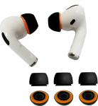 KASOTT Uuendatud m&auml;luvaht-k&otilde;rvaklapid AirPods Pro 1. ja 2. p&otilde;lvkonda, mugavad vahtkorgid, parem m&uuml;rasummutus, 3 paari asendusotsikuid (must, v&auml;ike)