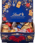 Lindt &scaron;okolaadi j&otilde;ulupakend | 690g | 10 x Mini j&otilde;uluvana, 10 x Mini p&otilde;hjap&otilde;der, 10 x Mini karusloom, 10 x LINDOR 45%, piima, valge | J&otilde;ulukingitus &scaron;okolaadist | Suurpakend | Suurpakend